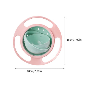 Song Qing Magic Gyro Bowl 360 Degree Rotate Spill-Proof Bowls With Lid Plastic Creative Dishes Practice Feeding Bowls