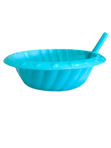 Blue Cartoon Plastic Sipper Cereal Bowl With Straw, 14.5-Oz. -Perfect For Kids Breakfast, Lunches, Etc.