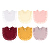Jiahang Baby Girls Muslin Cotton Drool Bibs, Flounce Edge Lace Teething Feeding Burp Cloths Multi-Use Saliva Towel 6Pcs For Newb