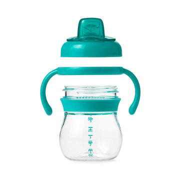 Oxo Tot Transitions Soft Spout Sippy Cup With Removable Handles, Teal, 6 Ounce (2 Pack)