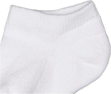 Jefferies Socks Baby Girls Unisex Newborn Seamless Sport Half Cushion Low Cut 6 Pack, White, 12-24 Months Us