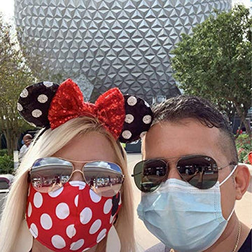 Clgift Iridescent Rainbow Sparkle Mouse Ears, Sequin Minnie Ears In Various Colors