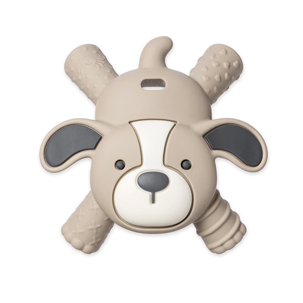 Itzy Ritzy - Ritzy Teether for Molars - Massages Sore Gums & Reaches Back Molars - Silicone Baby Teething Toy with Multiple Text