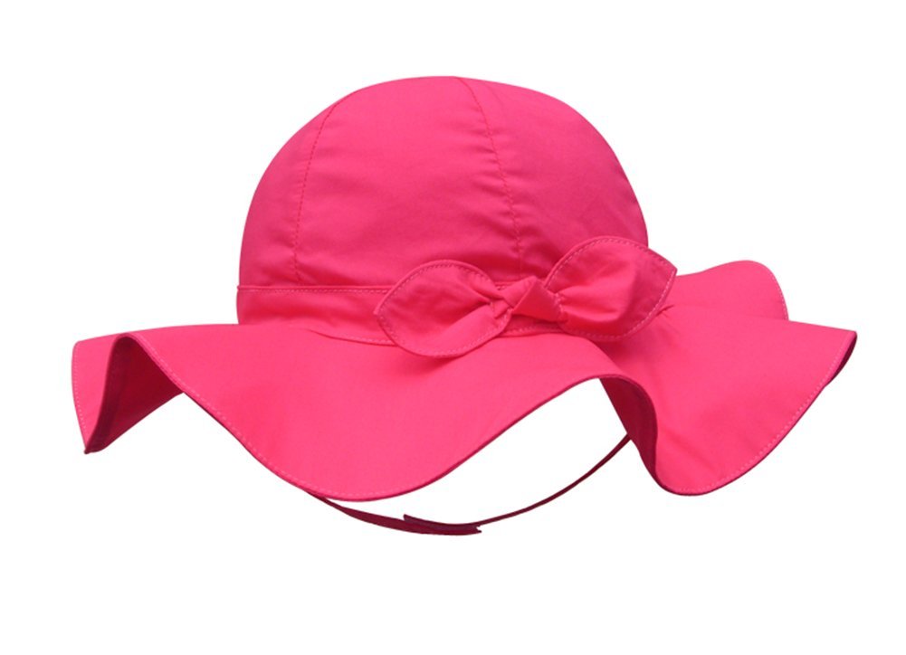 Vimeet Kid Baby Summer Hat Baby Sun Hat Toddler Beach Hat Baby Bucket Hat Baby Cap (16.9 In/3-6 Months, Rose)