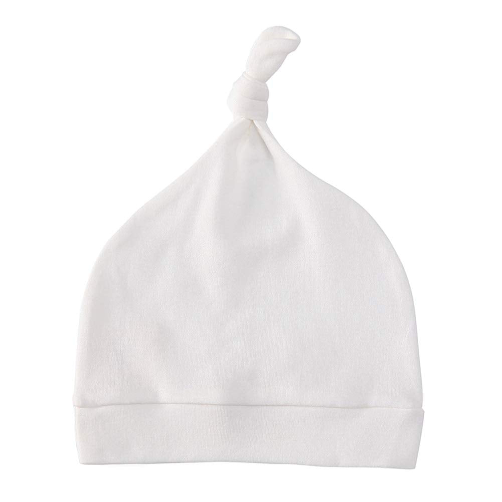 Owlivia Baby Organic Knot Hat, Newborn Hospital Baby Beanies, Unisex Infant Cap (0-3 Months, Off-White)