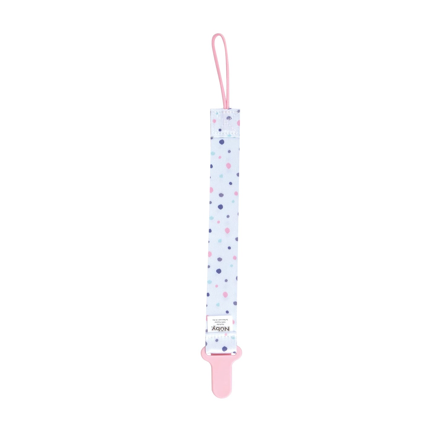 Nuby Pacifinder Baby Pacifier Clip - (2-Pack) - Pacifier Holder Clip With Convenient Hook Loop - Flowers And Polka Dots