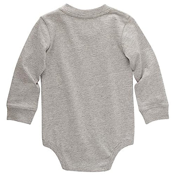 Carhartt Long-Sleeve Pocket Bodysuit, Grey Heather, 3 Months