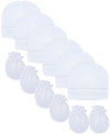 Rative Newborn Baby Mittens And Caps Set Cotton Gloves No Scratch Mittens For 0-6 Months Boys Girls (6White(Mittens+Caps))