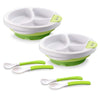 Matyz 2-Pack Baby Feeding Suction Warm Plate With Draining And Drying Design - Stay Put Divided Plate For Kids - Including 2 Tod