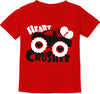 Boys Valentine'S Day T-Shirt Heart Crusher Monster Truck Shirt Kids Short Sleeve Cotton Fashion Tops For Size 6 Years