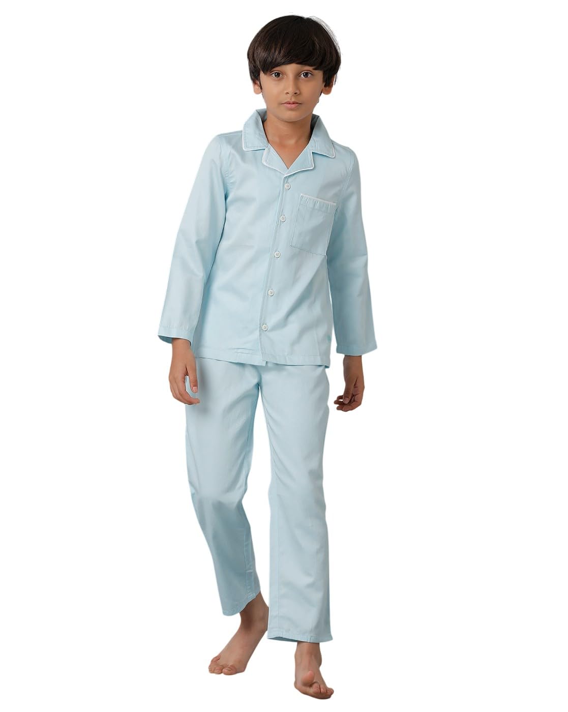 Under Fourteen Boys Cotton Night Suit Set | Soft & Breathable 2 Pcs Sleepwear CoOrd | Checks Top with Pyjama | Elastic Waist, P