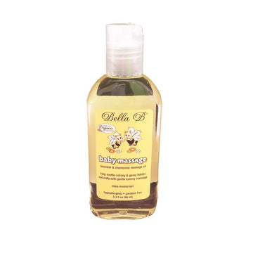 Bella B Bundle Baby Massage Oil 3.3 Oz & Silk & Honey Baby Lotion 2 Oz - Baby Oil Organic - Organic Baby Oil - Natural Baby Loti
