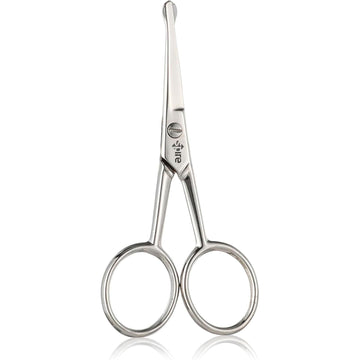 Baby Nail Scissors With Rounded Probe Tip Curved - Stainless Steel 4.5' Good For Dogs And Cats Whiskers