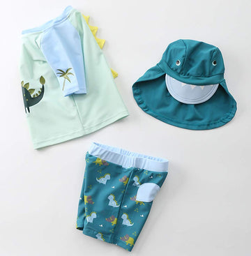 Baopteil Baby Toddler Boys Two Pieces Swimsuit Sets Kids Boy Bathing Suit Rash Guards Sunsuit Swimwear With Hat Upf 50+ Fba (Gre