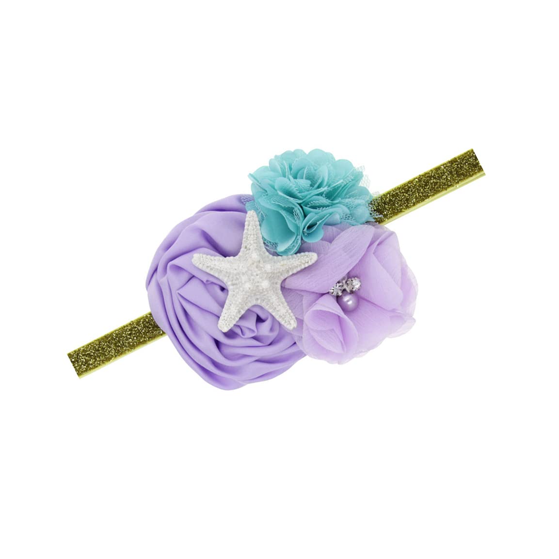 Starfish Flower Baby Mermaid Headpiece - Hairband With Gold Band (Bbg50)
