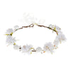 Ddazzling Girls Breath Crown Flower Girl Crown Floral Headband Wedding Hair Wreath Photo Props (White)