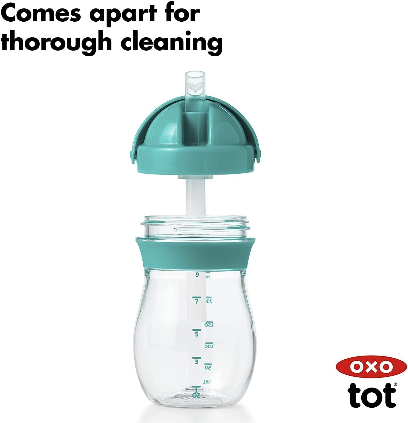 Oxo Tot Transitions Straw Cup, 9 Oz, Teal, Pack Of 1
