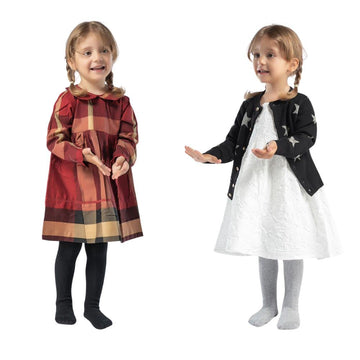 Petrass Girls Tights Toddler Cable Knit Cotton Footed Seamless Dance Ballet Baby Girls' Leggings 3 Pack Black/Ivory/Grey 3T-4T