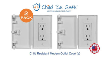 Child Be Safe, Baby Toddler Pet Resistant Electrical Safety Cover Guard For Home And Business, Made In Usa, Compatible With Deco