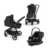 Cybex EOS 5-in-1 Travel System Stroller + Lightweight Aton G Infant Car Seat, Moon Black