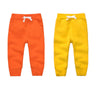 Cuteon Unisex Toddler Jogger Pants Kids Cotton Elastic Waist Winter Baby Sweatpants Pants 1Years Orange&Yellow