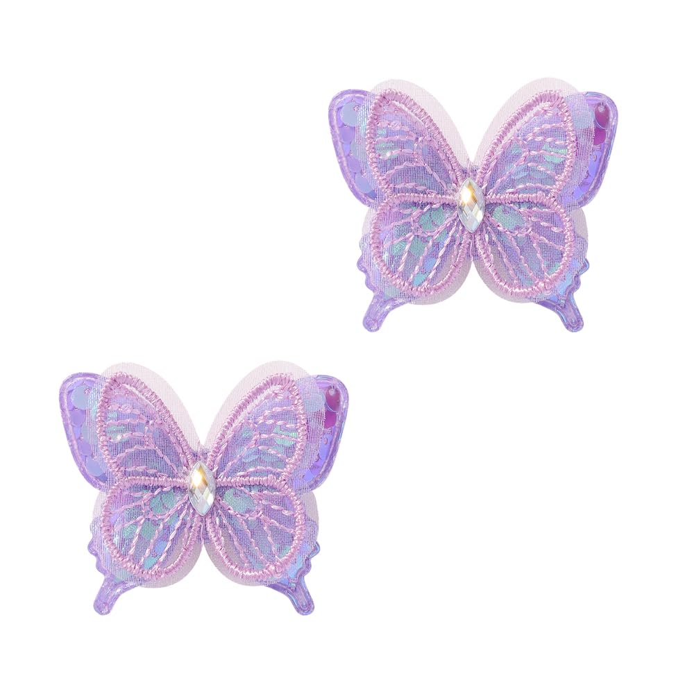 Wistamik Hair Clips Butterfly Hair Clip Glitter Butterfly Hair Clips Kids Clips for Birthday Christmas Children's Day Gift (purp