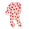 Gliglittr Newborn Infant Baby Girl Valentine'S Day Romper Long Sleeve Bodysuit Cute Heart Print Ribbed Onesie Jumpsuit(Beige,12-