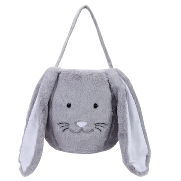 Xinblueco Plush Easter Bunny Basket Easter Buckets With Long Plush Ear Personalized Egg Hunting Easter Bags,Bunny Easter Tote Ba
