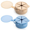 Silicone No Spill Snack Cups For Toddlers - Portable Baby Snack Cup Containers With Dustproof Lid - Dishwasher-Friendly Toddler