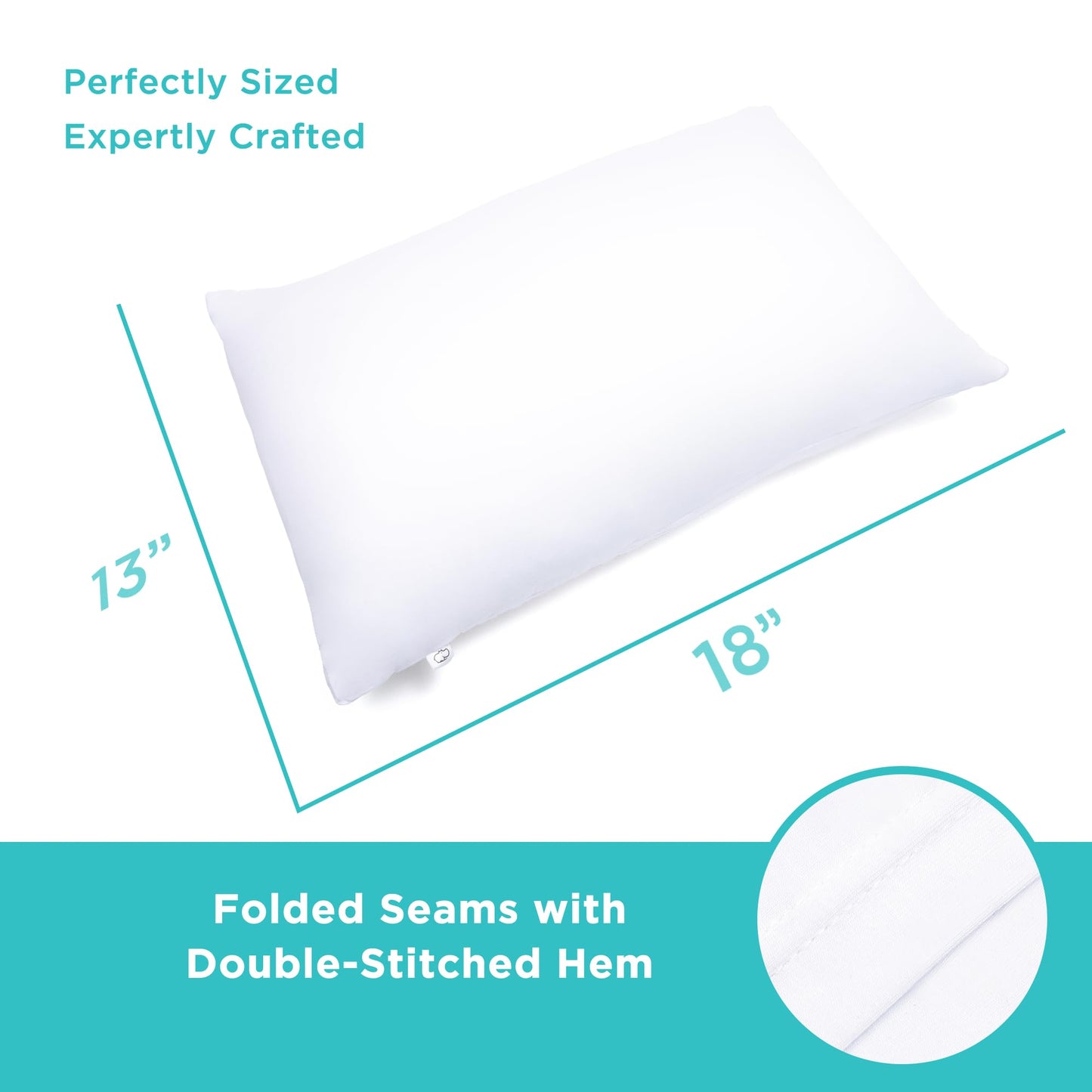 Littlehippo Toddler Pillow (13X18) With Bamboo Viscose Pillowcase - Hypoallergenic Toddler Pillow For Sleeping, Kids Pillow, Tra