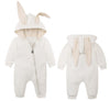 Agqt Baby Girls Bunny Costume 1St Easter Outfit Onesie Halloween Animal Clothes One Piece Romper Rabbit Ear Hoodie White Size 12