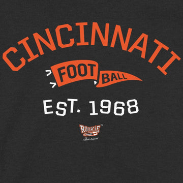 Retro Pennant Baby Apparel For Cincinnati Football Fans (Nb-7T) (Black Toddler Tee, 2T)