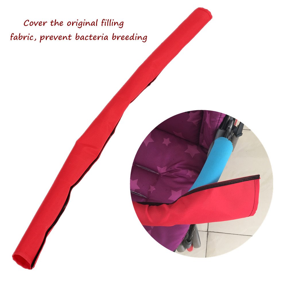 Fdit 5Pcs Baby Pushchair Stroller Fabric Handle Bar Waterproof Pushchair Handlebar Warmer Gloves Cover (Red)