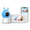 Lnbei Wifi Baby Monitor With Camera And Audio, 5' 1080P Video Baby Monitor, Motion Detection, Hd Night Vision, Remote Ptz, 2-Wa