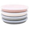 Weesprout Bamboo, Silicone, Melamine Dishware Plate With Lids, Set Of 4, Kid-Sized Design For Leftovers, Dishwasher Safe (Pink,