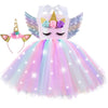 Zerostage Unicorn Toddler Halloween Costume Girls Sequin Led Light Up Fairy Dress Birthday Decorations Christmas Party Outfits 3
