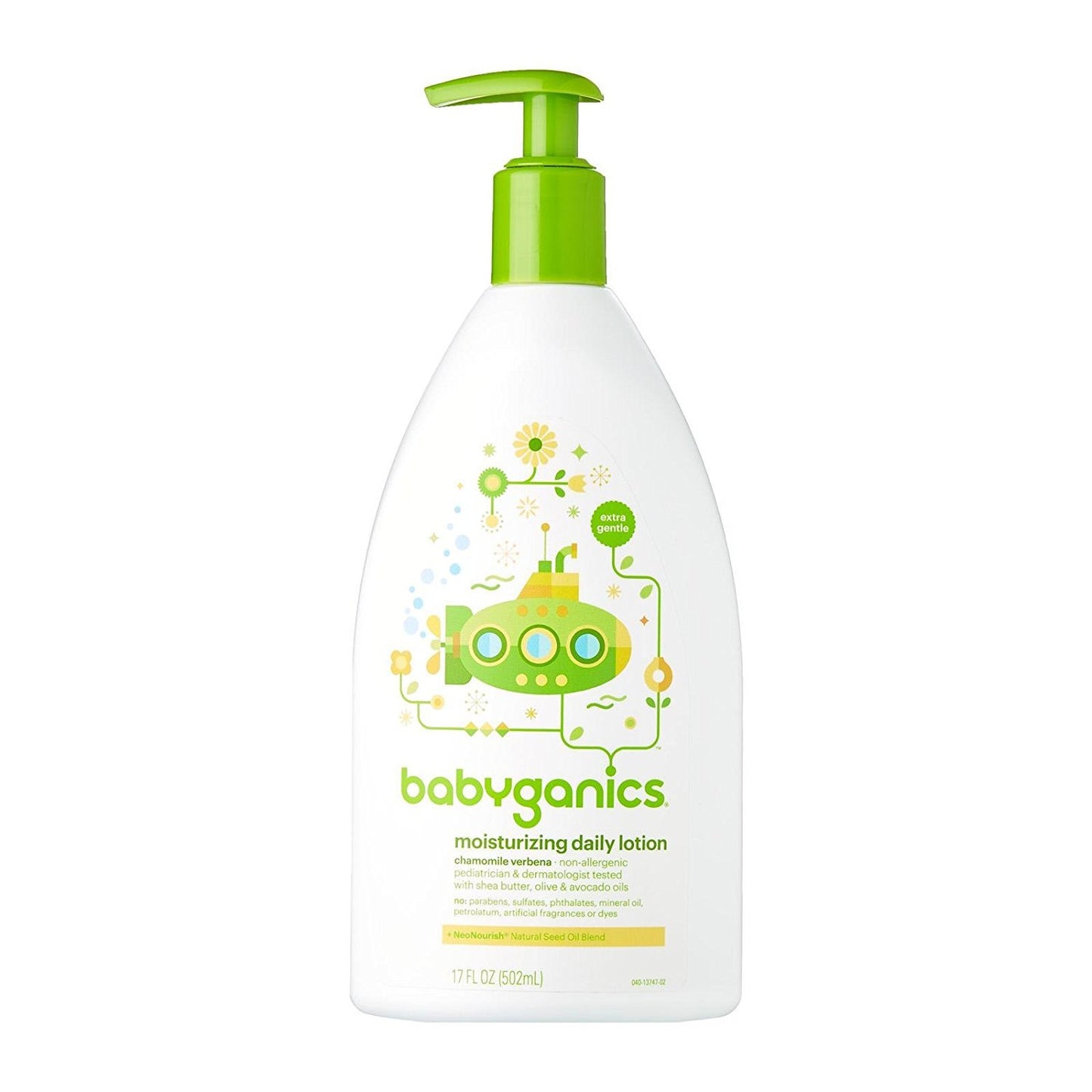 Babyganics Extra Gentle Moisturizing Daily Lotion, Chamomile Verbena, 17 Fluid Ounce (502 Ml)