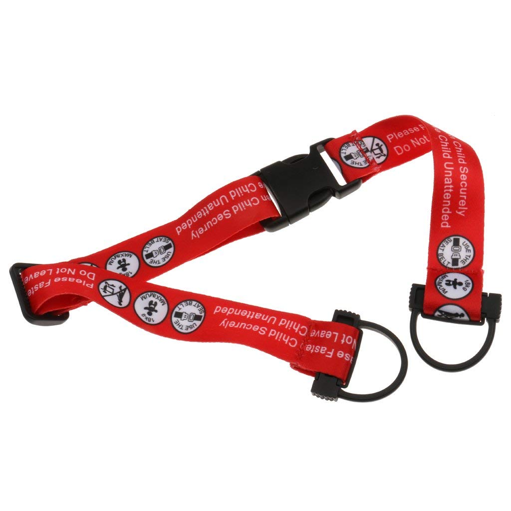 Hooshing 2Pcs Kids Baby Safety Seat Belt Adjustable Supermarket Shopping Cart Belt Chair Seat Belts Red