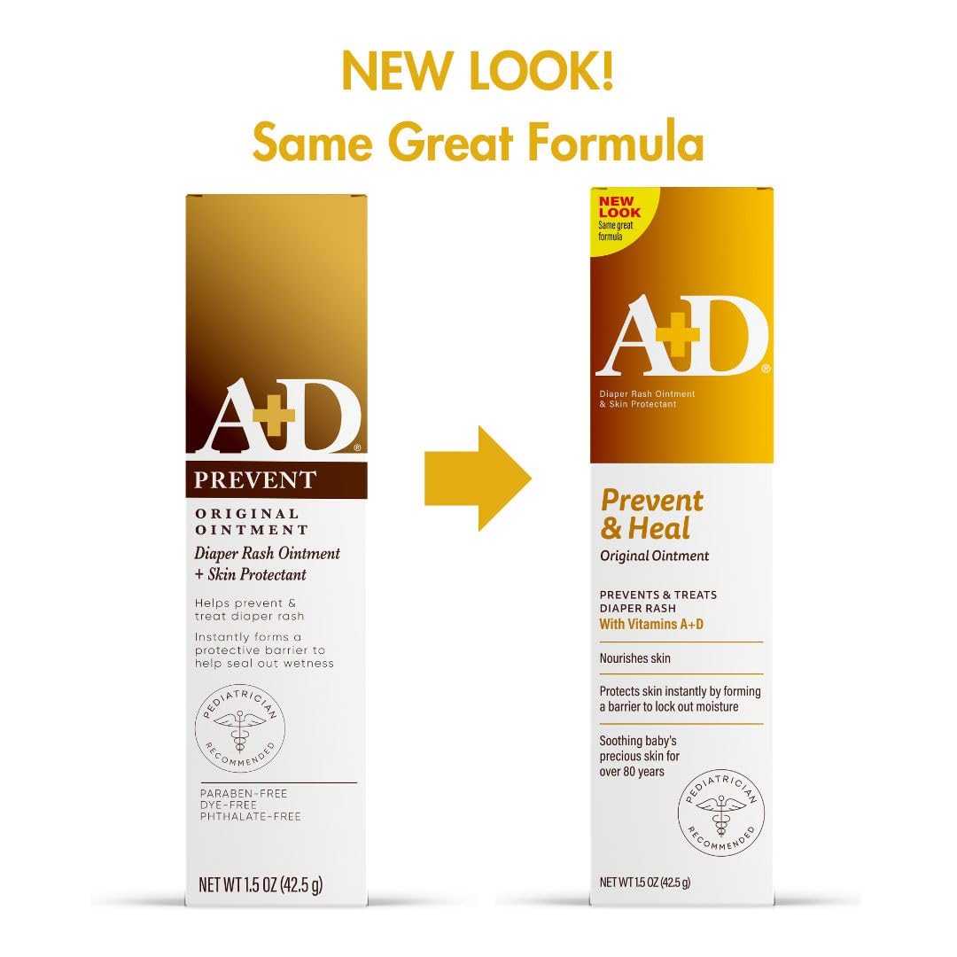 A+D Original Diaper Rash Ointment, Baby Skin Protectant With Lanolin And Petrolatum, Seals Out Wetness, Helps Prevent Diaper Ras