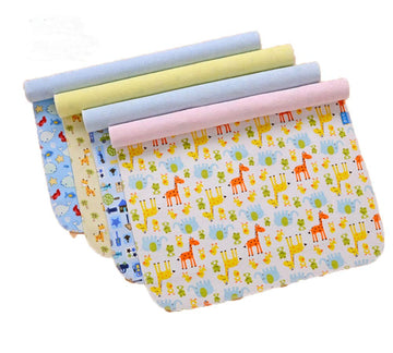 Monvecle 4Pcs Pack Baby Infant Waterproof Cotton Changing Pads Washable Resuable Diapers Liners Mats (4Pcs Pack-18'X12')