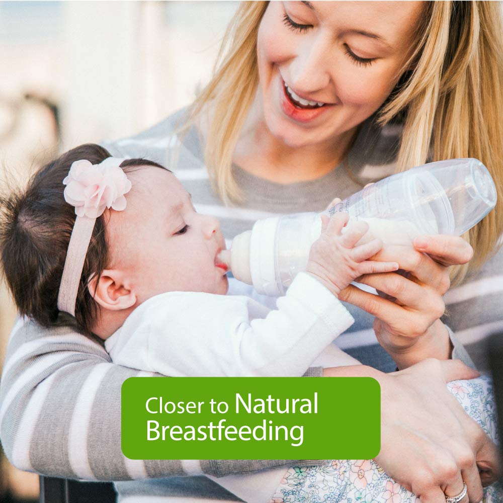 Playtex Baby Nurser Bottle With Pre-Sterilized Disposable Drop-Ins Liners, Closer To Breastfeeding, 8 Ounce Bottles, 3 Count