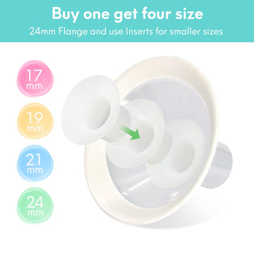 Mompmuir 17Mm 19Mm 21Mm Flange Insert (6 Piece) Compatible With Lansinoh/Medela Breast Pump, Replace 24Mm Medela Flange Shields,