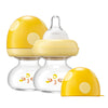 Yohkoh Newborn Glass Baby Bottles With Slow Flow Nipple For 0+ Months, Wide Neck Feeding Bottle, 2.7Oz/80Ml (Yellow, 2.7Oz (Pack