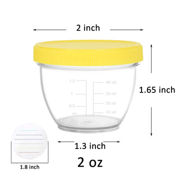 Youngever 18 Sets Baby Food Storage, 2 Ounce Baby Food Containers With Lids, 9 Pink Colors, With Lids Labels