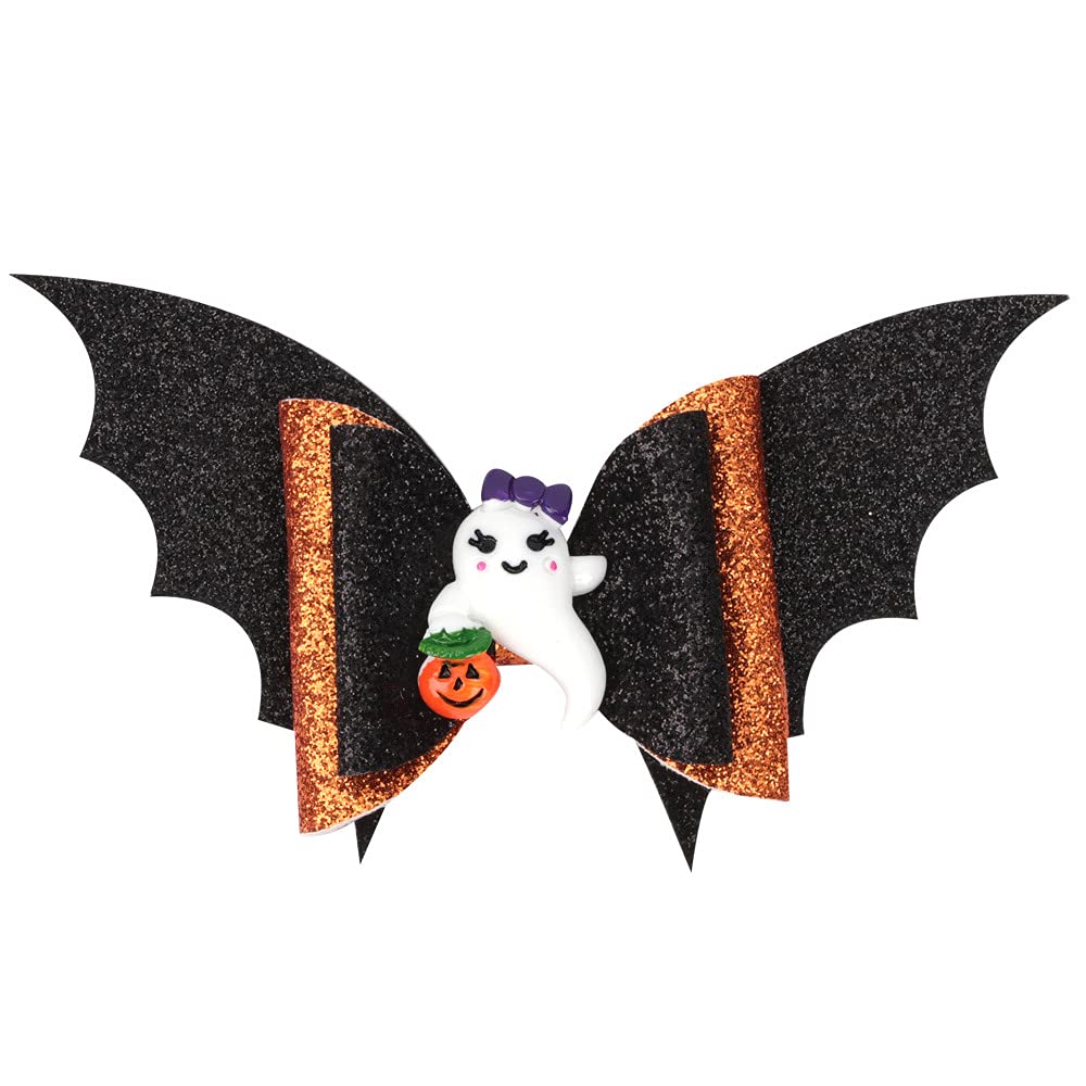 Love Sweety Baby Rose Halloween Headband Infant Pumpkin Hairband Bow Hair Clips (1Pc Bat Ghost)