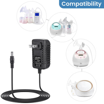 Charger Replacement For Spectra Breast Pump S1, S2 Plus, S3 Pro, 9 Plus, 12V Power Adapter With 6 Ft Cord