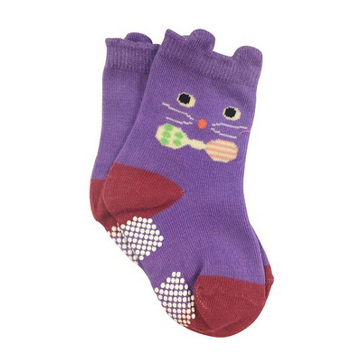 Wrapables Peek A Boo Animal Non-Skid Toddler Socks (Set Of 6), Small