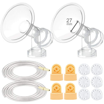 Maymom Breast Pump Kit Compatible With Medela Pump In Style Advanced Breast Pumps; 2X Breastshields (One-Piece), 27Mm, 4 Valves,