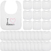 Toulite 50 Pcs White Bibs For Baby Washable Reusable Waterproof Feeder Bibs Cotton Baby Bibs With Double Sided Design For Fabric