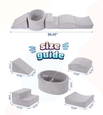 Elftopia Foam Climbing Blocks With Ball Pit Designed For Toddlers Aged 1-3 -Great For Indoor Crawling, Inside Foam Playground Se